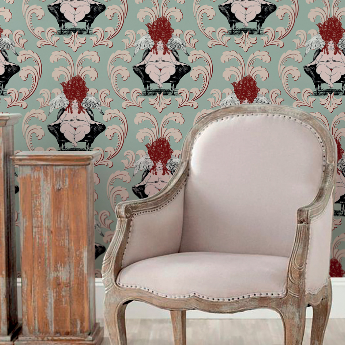 Обои Aura La Tapicera Rock Coco WP181041 10,05×0,53 фото в интерьере