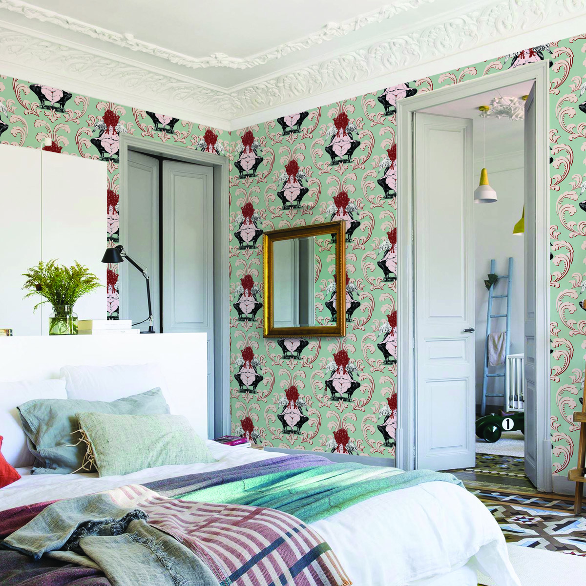 Обои Aura La Tapicera Rock Coco WP181041 10,05×0,53 фото в интерьере