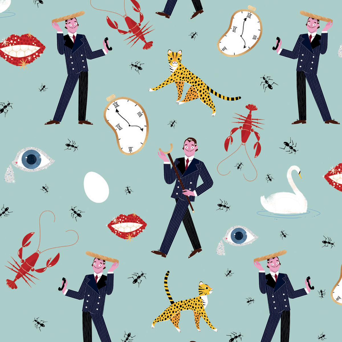 Обои Aura La Tapicera Salvador Aqua WP191011 10,05×0,53