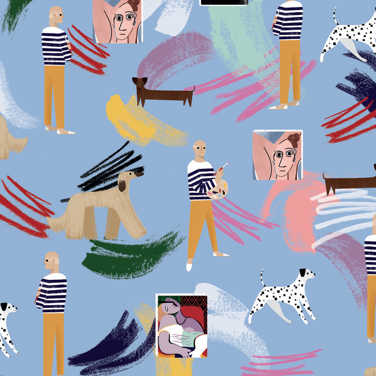 Обои Aura La Tapicera Pablo Aqua WP191013 10,05×0,53