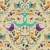 Обои Aura La Tapicera Groovy Birds Gold WP182084 10,05×0,53