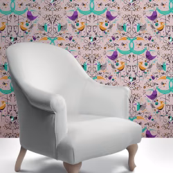 Обои Aura La Tapicera Groovy Birds Rose WP182082 10,05×0,53
