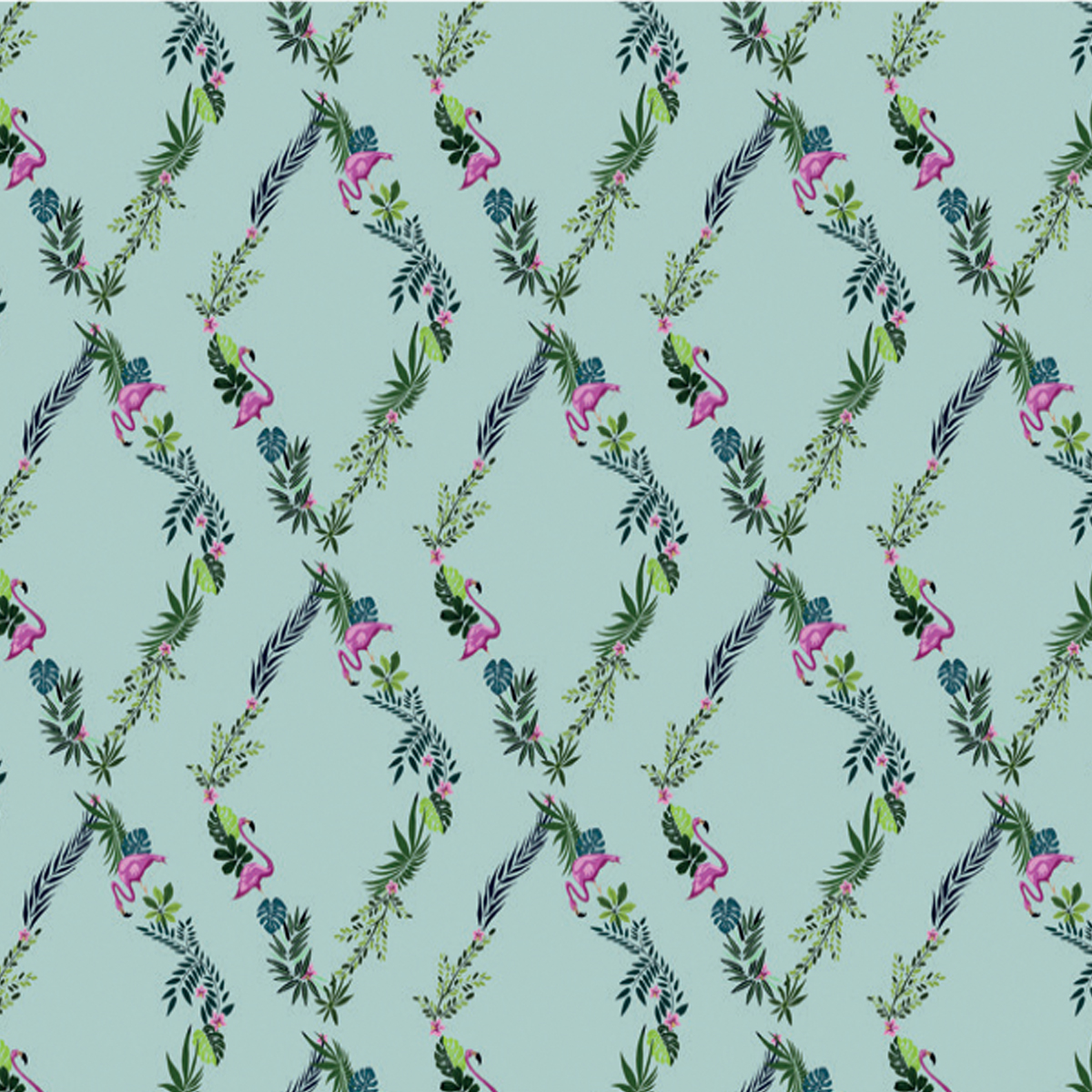 Обои Aura La Tapicera Flamingo Road Aqua WP172031 10,05×0,53