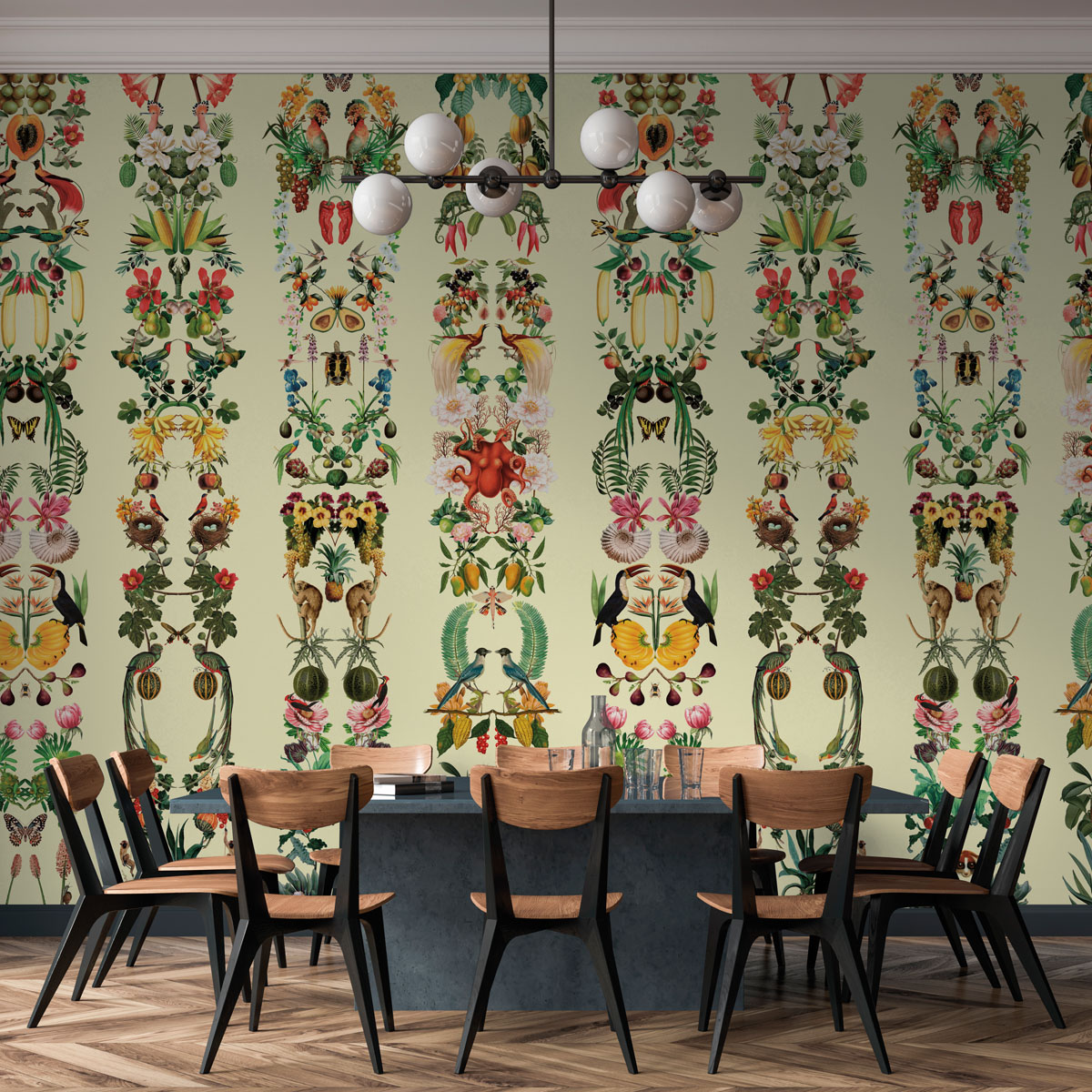 Панно Aura La Tapicera Jardin Vertical Light WA192071 3,2×2,12 фото в интерьере