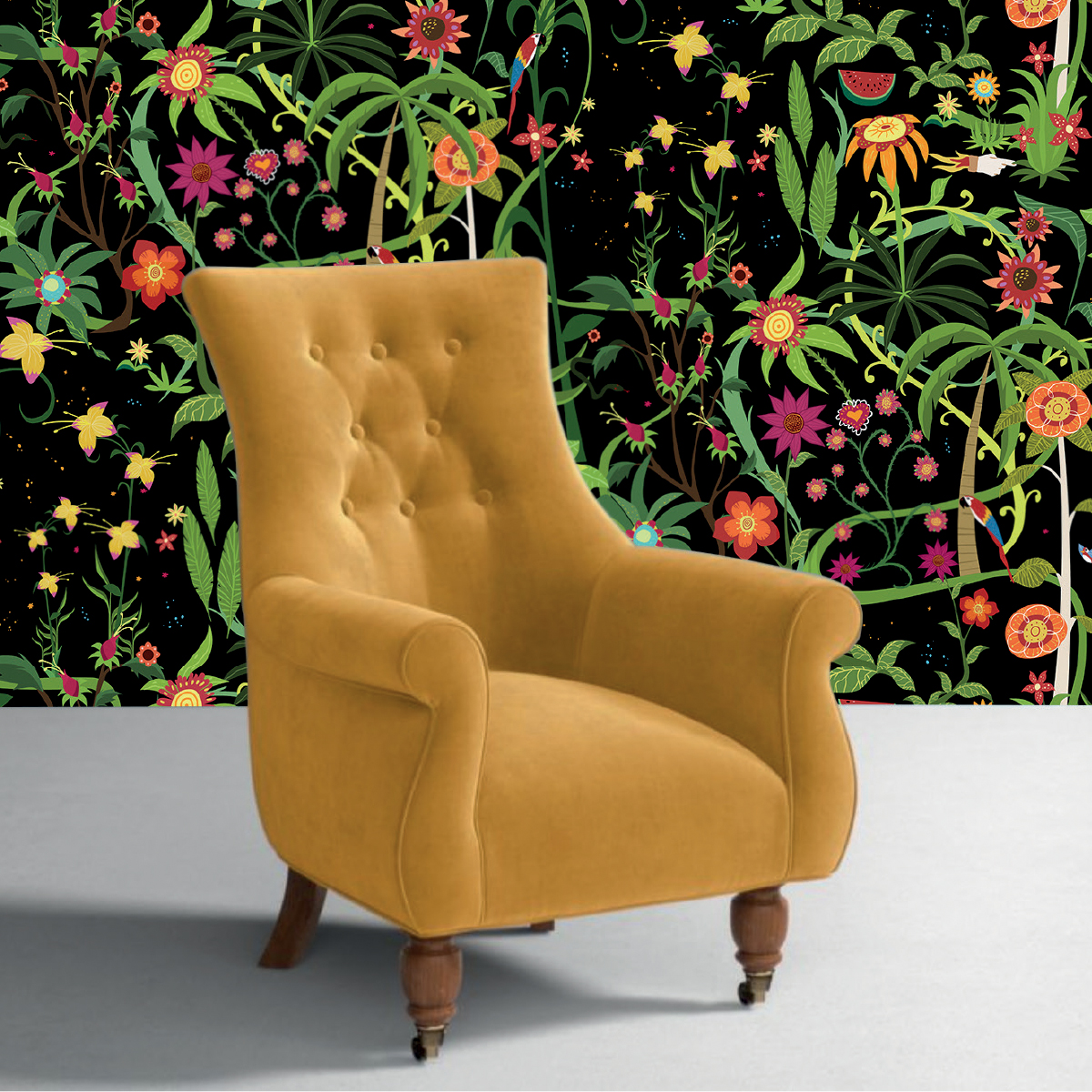 Панно Aura La Tapicera Fridas Garden Night WA192061 3,2×2,12 фото в интерьере