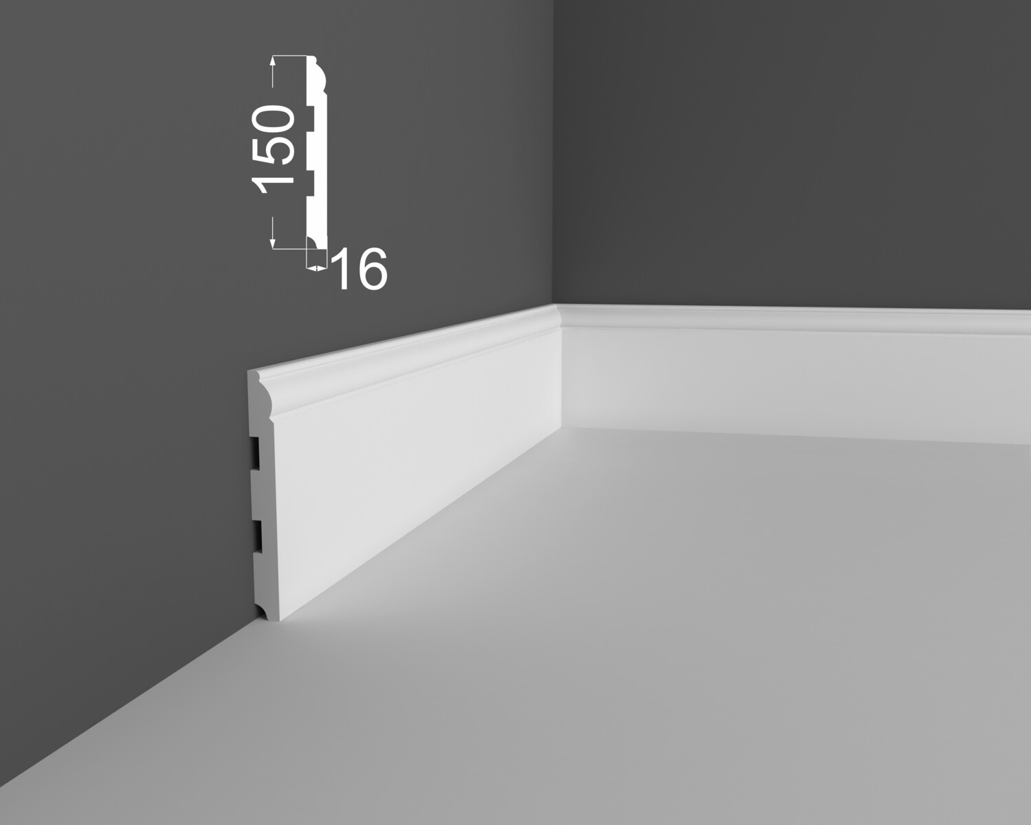 Плинтус МДФ под покраску Ликорн Р 4.150.16 2070×150×16