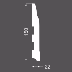 Плинтус МДФ под покраску Ликорн Р 13.150.22 2070×150×22