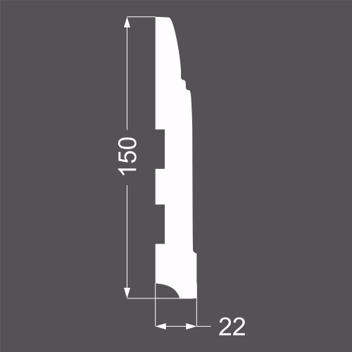 Плинтус МДФ под покраску Ликорн Р 13.150.22 2070×150×22