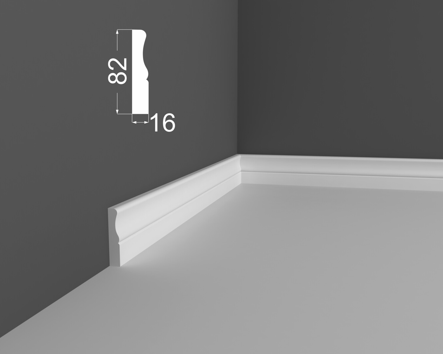 Плинтус МДФ под покраску Ликорн Р 14.82.16 2070×82×16