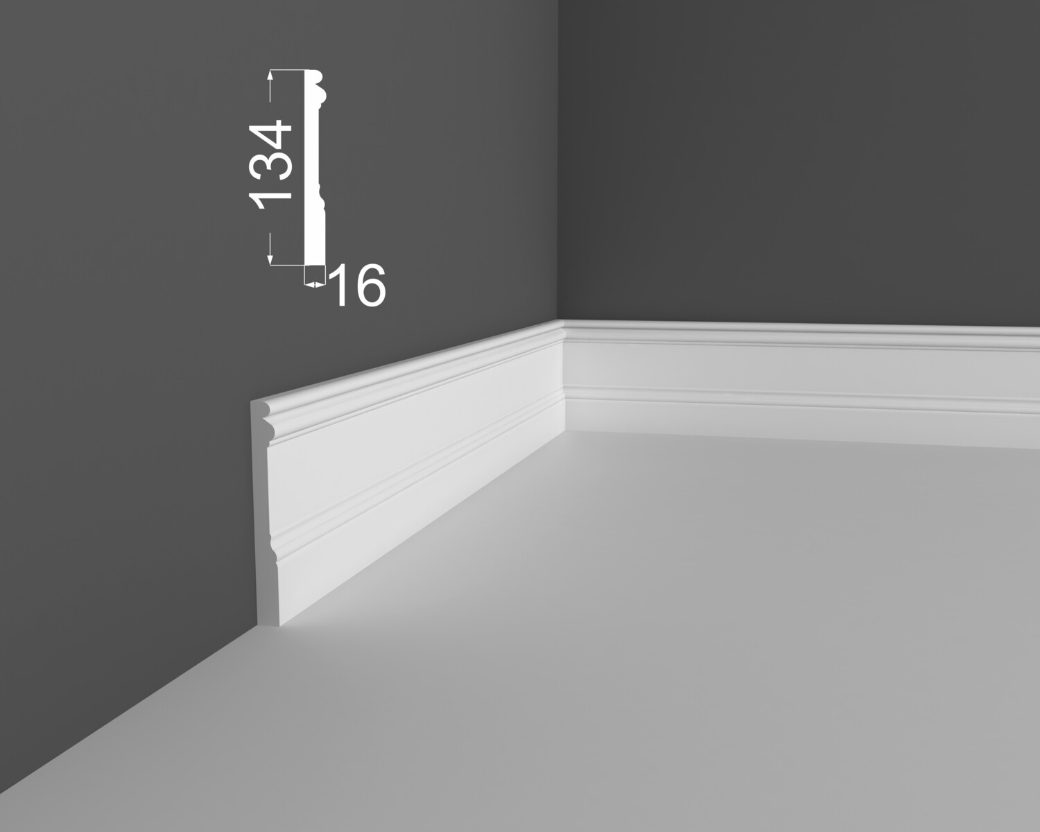 Плинтус МДФ под покраску Ликорн Р 15.134.16 2070×134×16