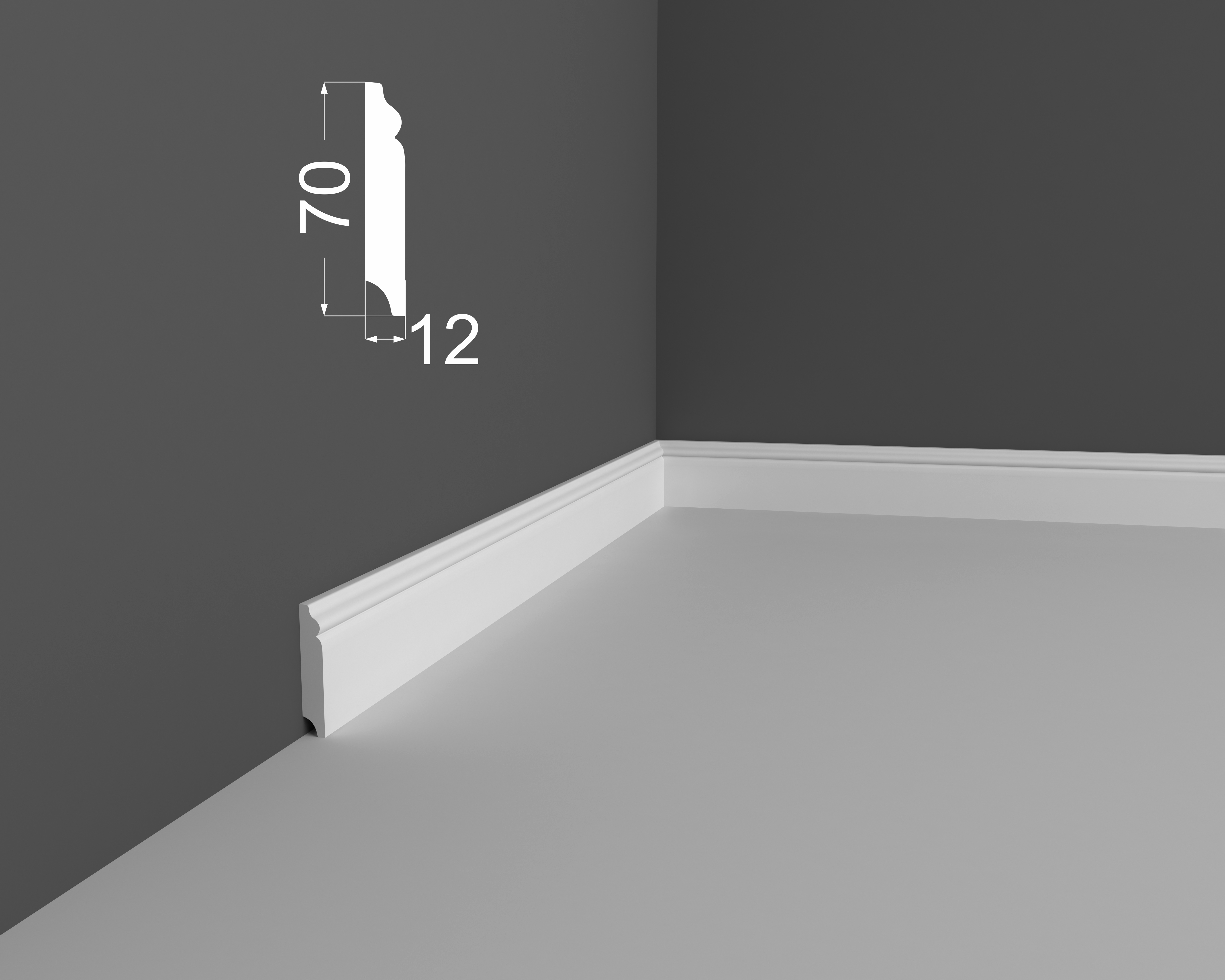 Плинтус МДФ под покраску Ликорн Р 17.70.12 2070×70×12