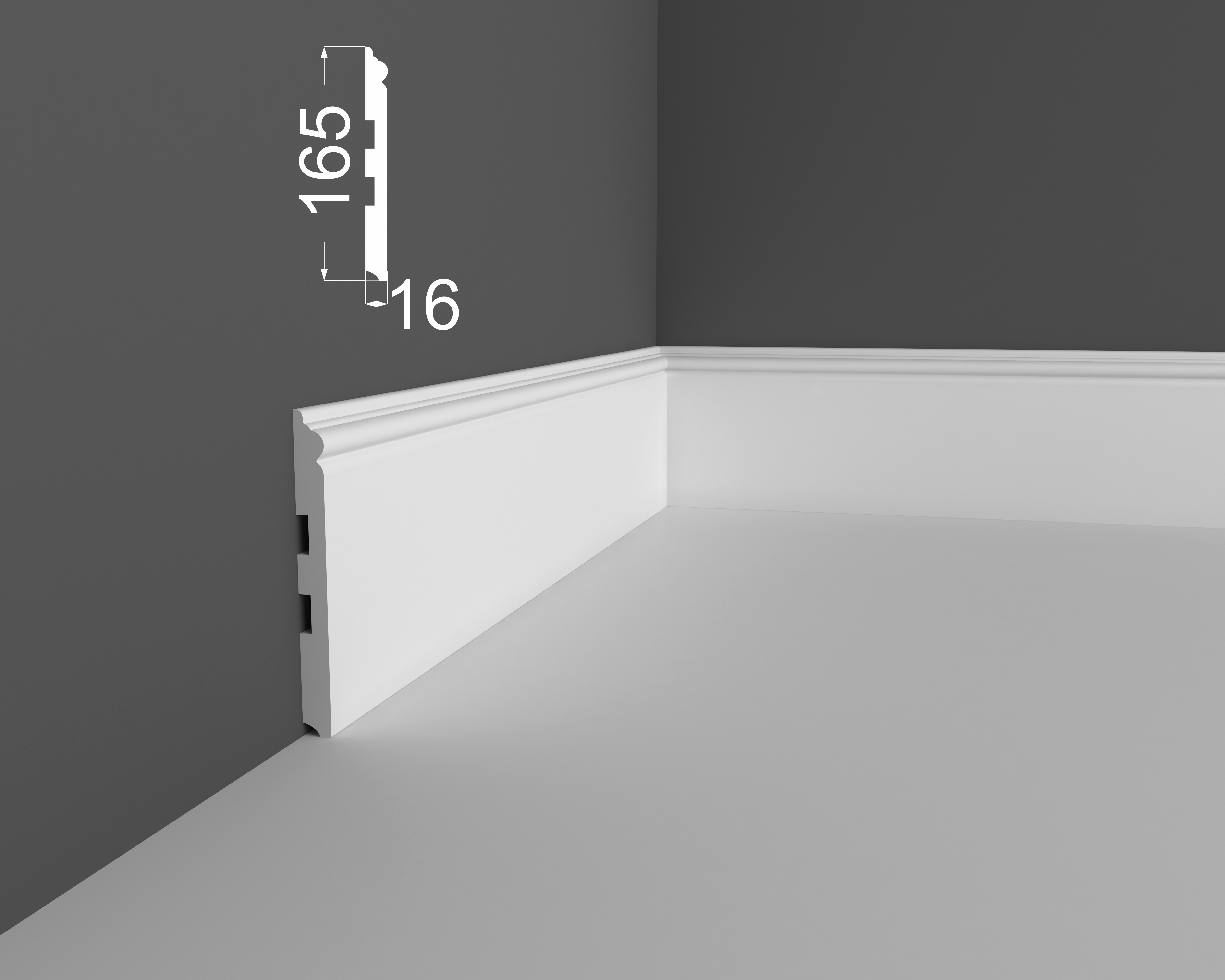 Плинтус МДФ под покраску Ликорн Р 21.165.16 2070×165×16