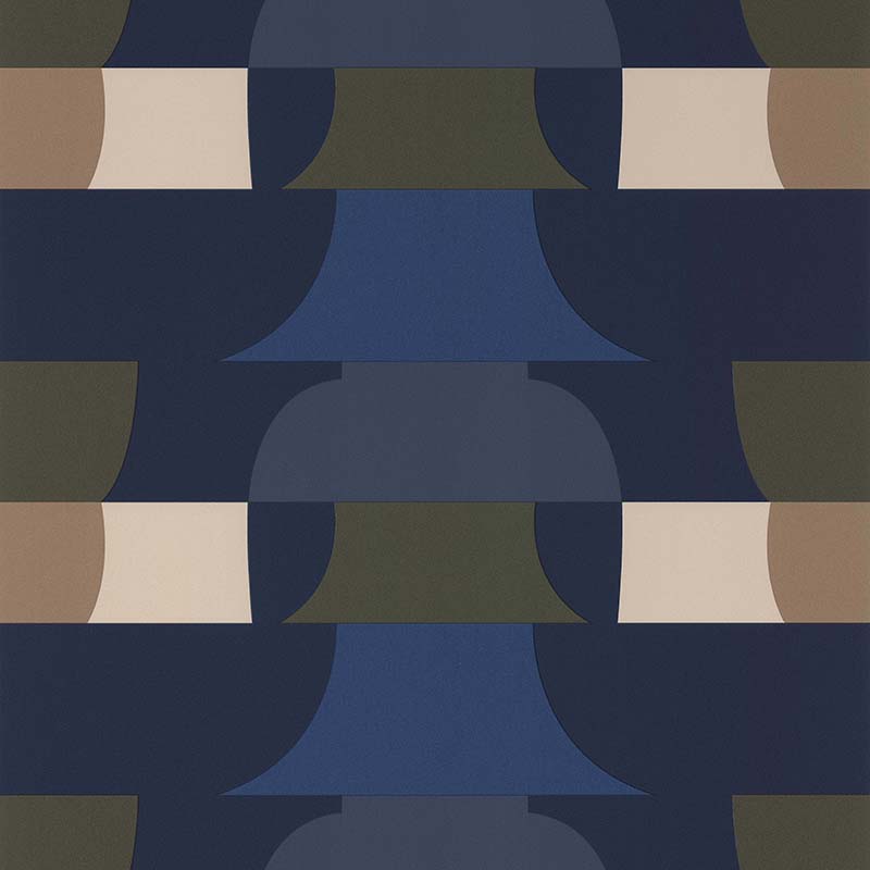 Обои Lutece California Nostalgie Deco 70 s Bleu 51201001 10,05×0,53