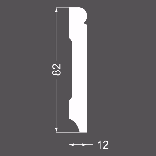 Плинтус МДФ под покраску Ликорн Р 22.82.12 2070×82×12