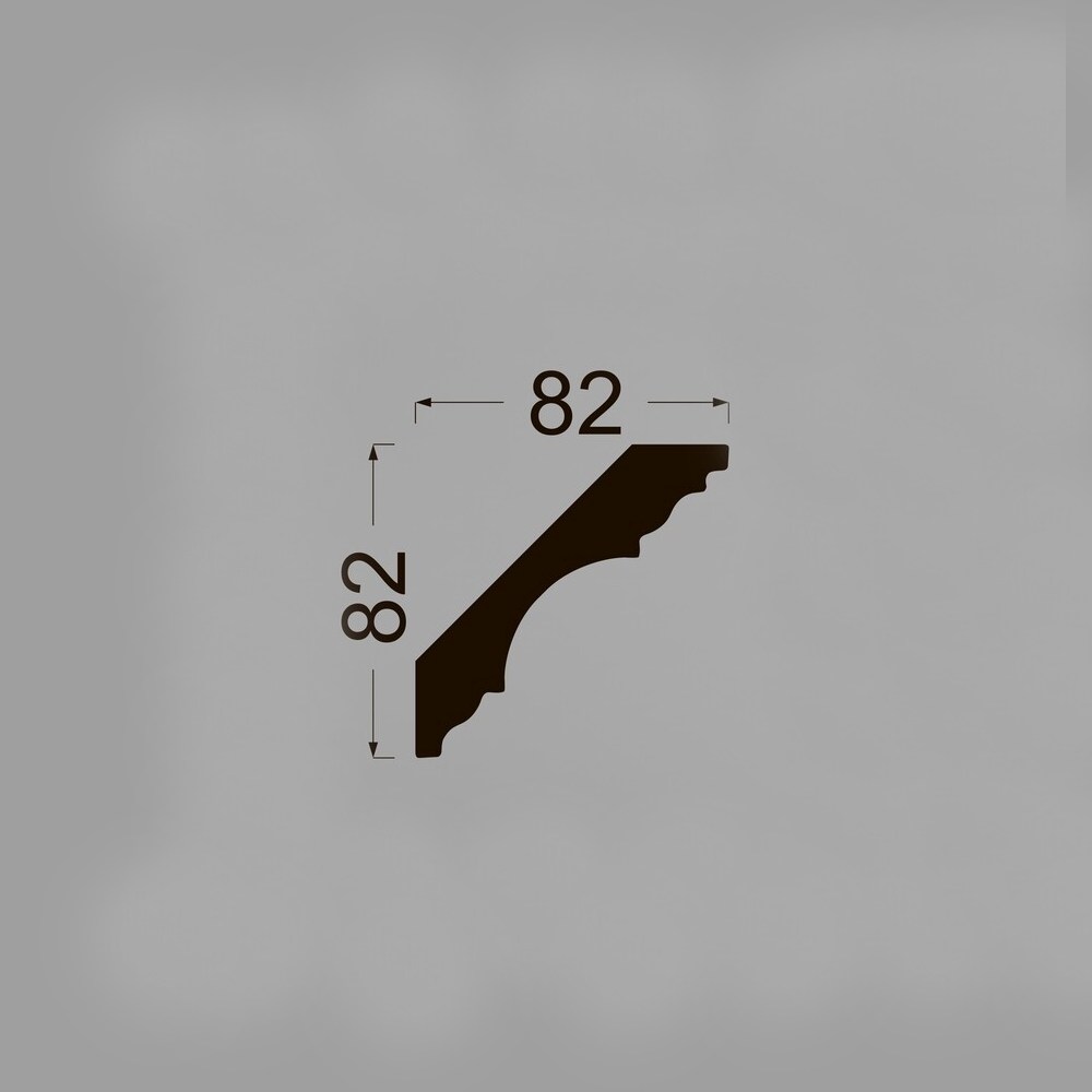 Потолочный плинтус под покраску Ликорн K5.115.22 2070×82×82