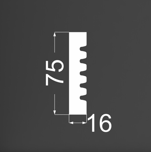 Молдинг МДФ под покраску Ликорн D5.75.16 2070×75×16