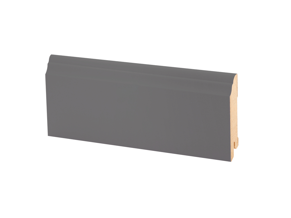Плинтус МДФ крашеный Ликорн K-26 темно-серый 2050×80×16