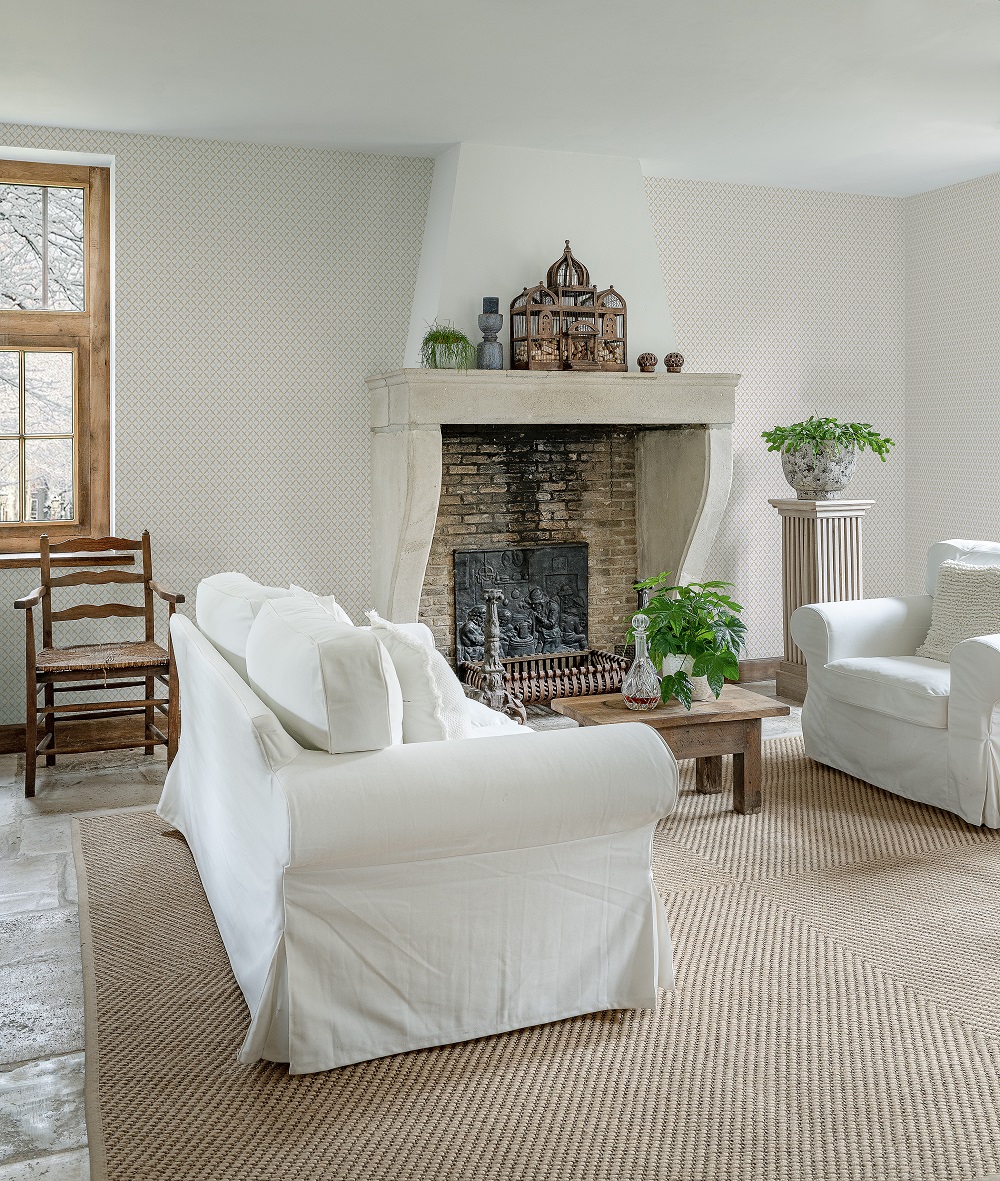 Обои Hygge 4 Winter Moments Pearl Capiton Hg27 001 10,05×1 фото в интерьере