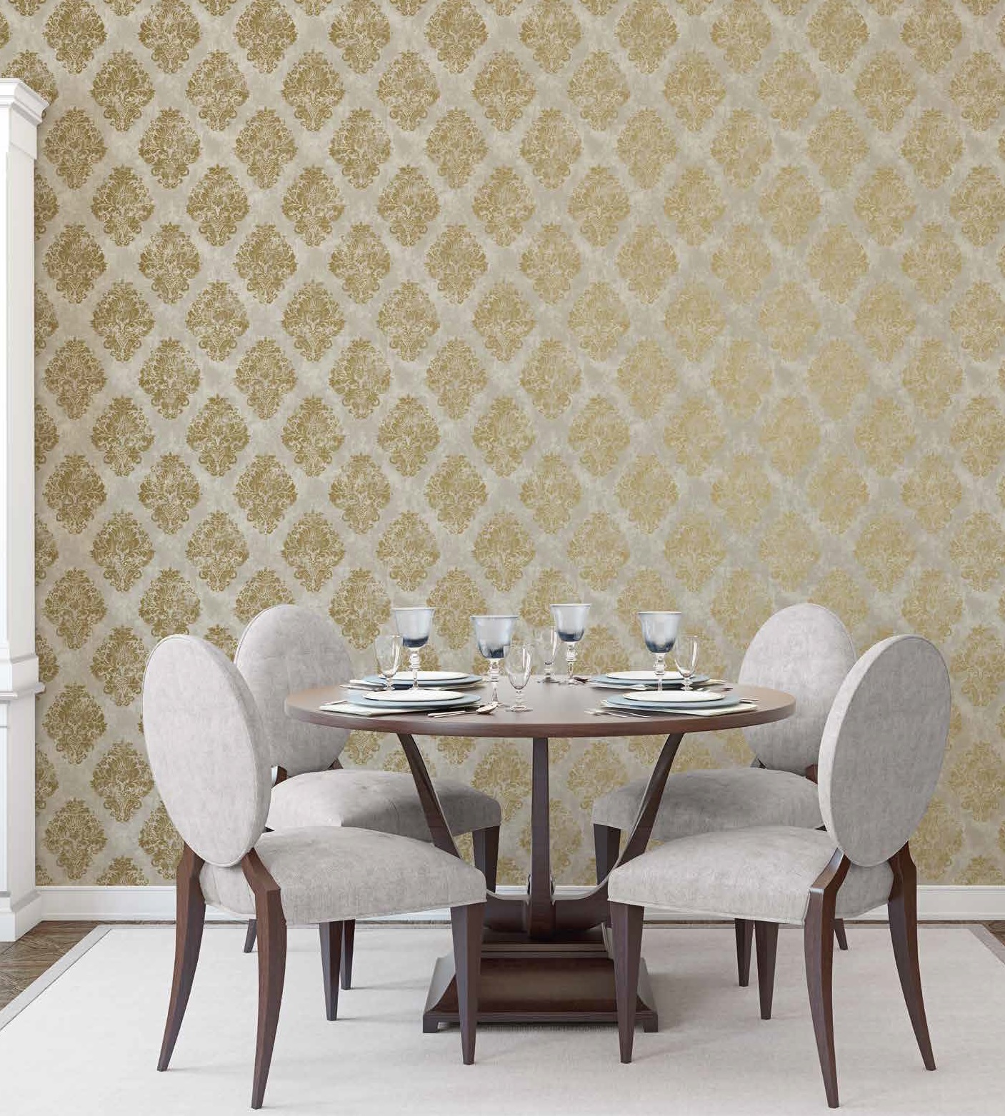 Обои Aura Metallic FX W78228 10×0,53 фото в интерьере