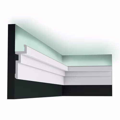 Потолочный плинтус под покраску Orac Decor Modern U-STEPS CX196 с подсветкой 2000×40×113