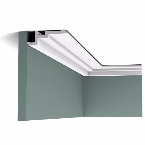 Потолочный плинтус под покраску Orac Decor Modern U-STEPS CX196 с подсветкой 2000×40×113