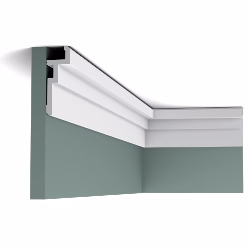 Потолочный плинтус под покраску Orac Decor Modern U-STEPS CX196 с подсветкой 2000×40×113