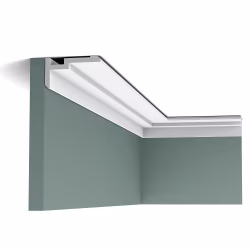 Потолочный плинтус под покраску Orac Decor Modern U-STEPS CX197 с подсветкой 2000×93×50