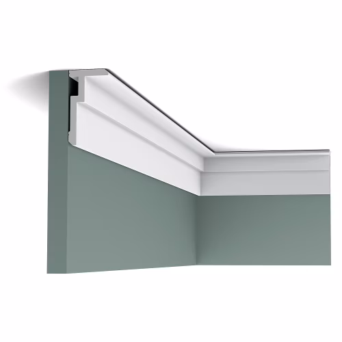 Потолочный плинтус под покраску Orac Decor Modern U-STEPS CX197 с подсветкой 2000×93×50