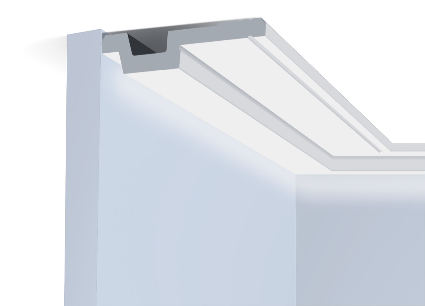 Потолочный плинтус под покраску Hiwood A90V1 с подсветкой 2000×90×19