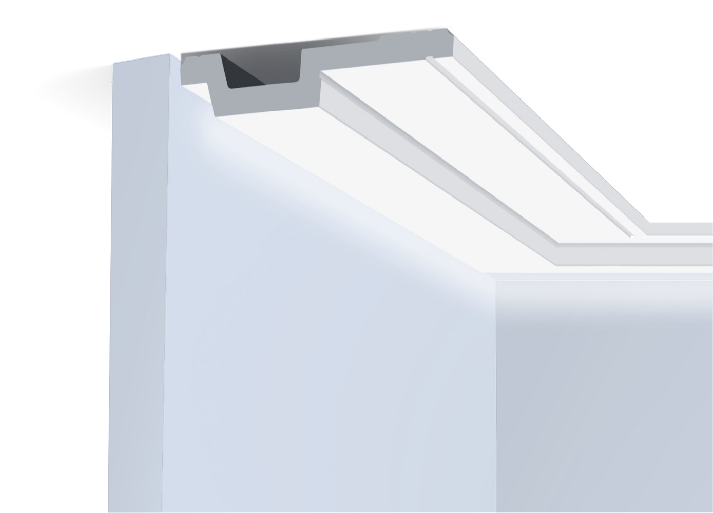 Потолочный плинтус под покраску Hiwood A115V1 с подсветкой 2000×115×22