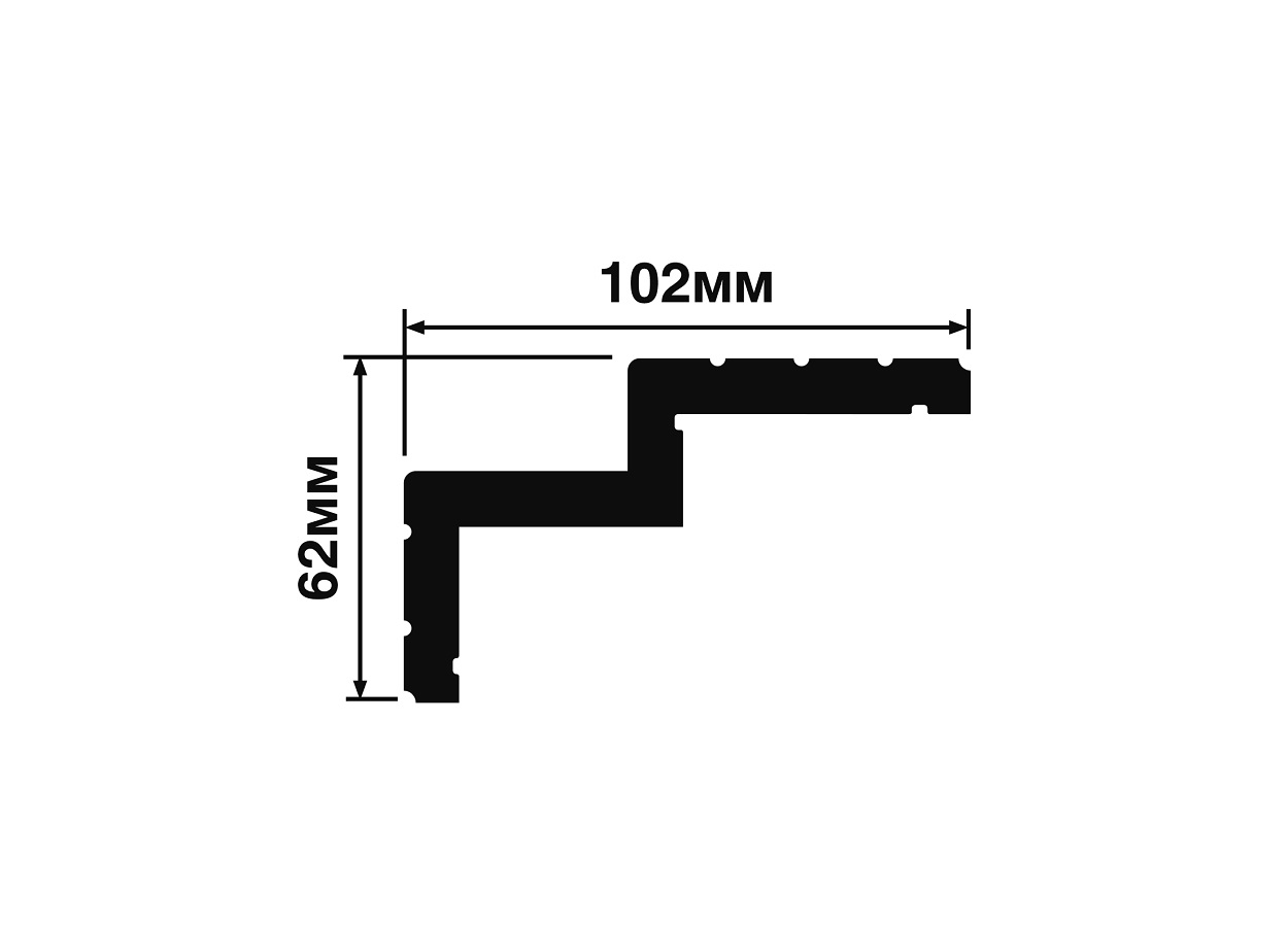 Потолочный плинтус под покраску Hiwood A101 2000×102×62