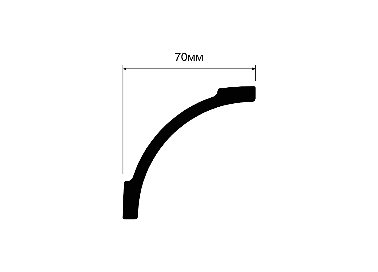 Потолочный плинтус под покраску Hiwood A97 2000×70×70