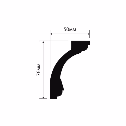 Потолочный плинтус под покраску Hiwood AL75 2000×50×76