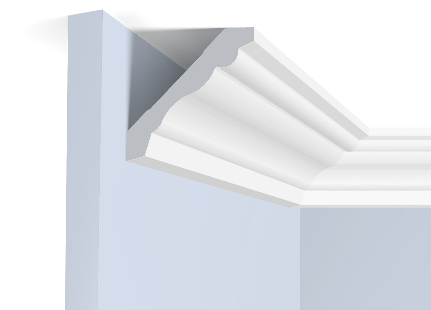 Потолочный плинтус под покраску Hiwood A1080 2000×56,6×56,6