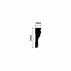 Потолочный плинтус под покраску Hiwood T1060 2000×18×60