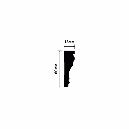 Потолочный плинтус под покраску Hiwood T1060 2000×18×60