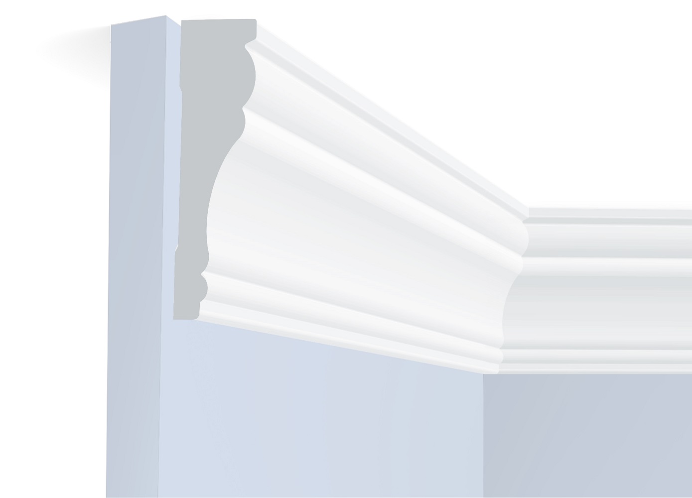 Потолочный плинтус под покраску Hiwood T1090 2000×25×90