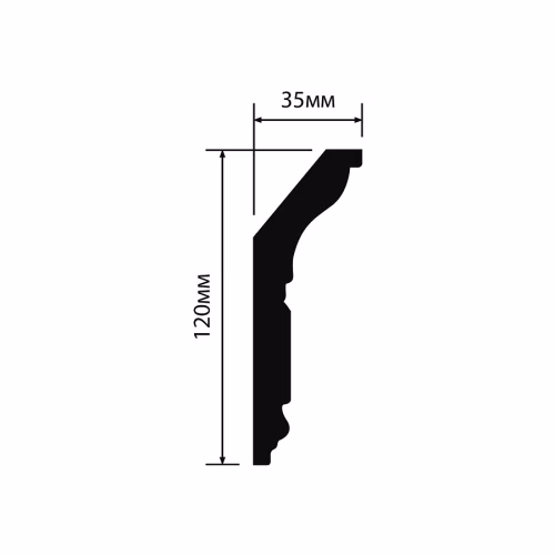 Потолочный плинтус под покраску Hiwood L1902 с подсветкой 2000×35×120