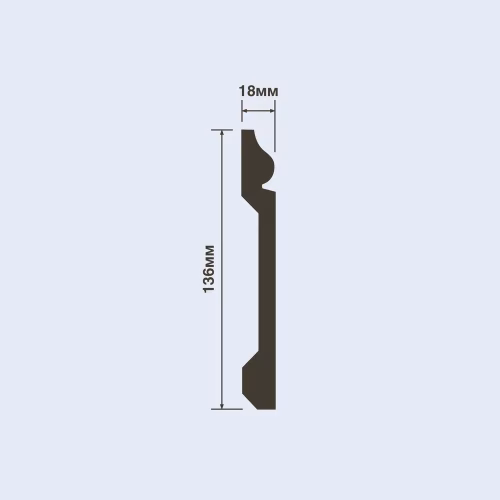 Плинтус под покраску Hiwood B136 2000×136×18