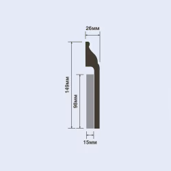 Плинтус под покраску Hiwood B150 2000×149×26