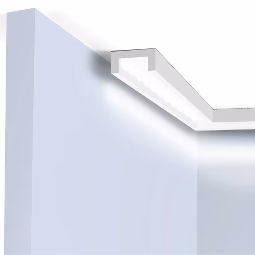 Потолочный плинтус под покраску Hiwood LB20 с подсветкой 2000×20×10