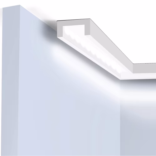 Потолочный плинтус под покраску Hiwood LB30 с подсветкой 2000×30×15