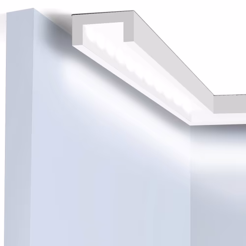 Потолочный плинтус под покраску Hiwood LB40 с подсветкой 2000×40×20