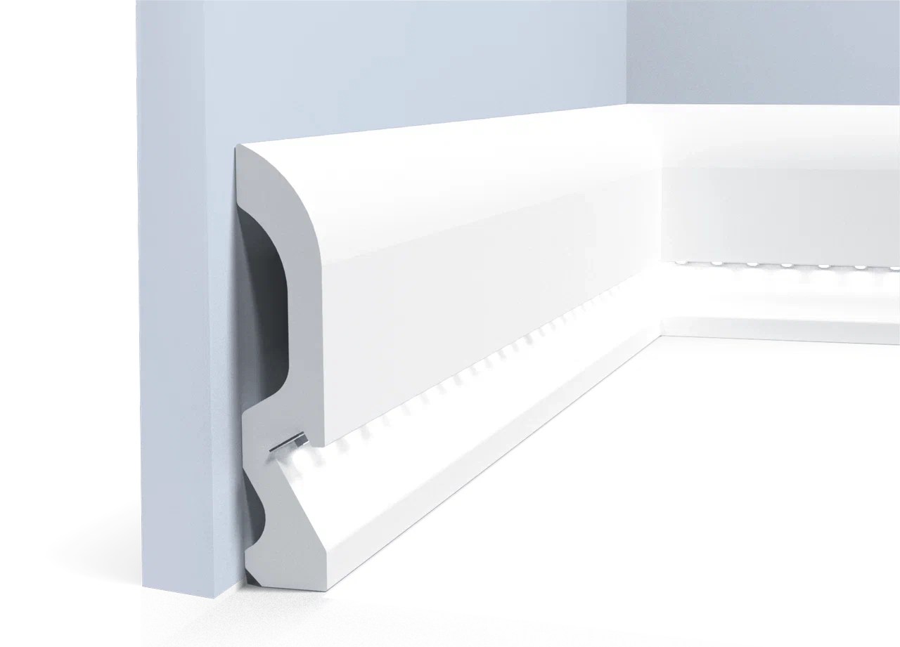 Плинтус под покраску Hiwood LB98 с подсветкой 2000×98×19,5