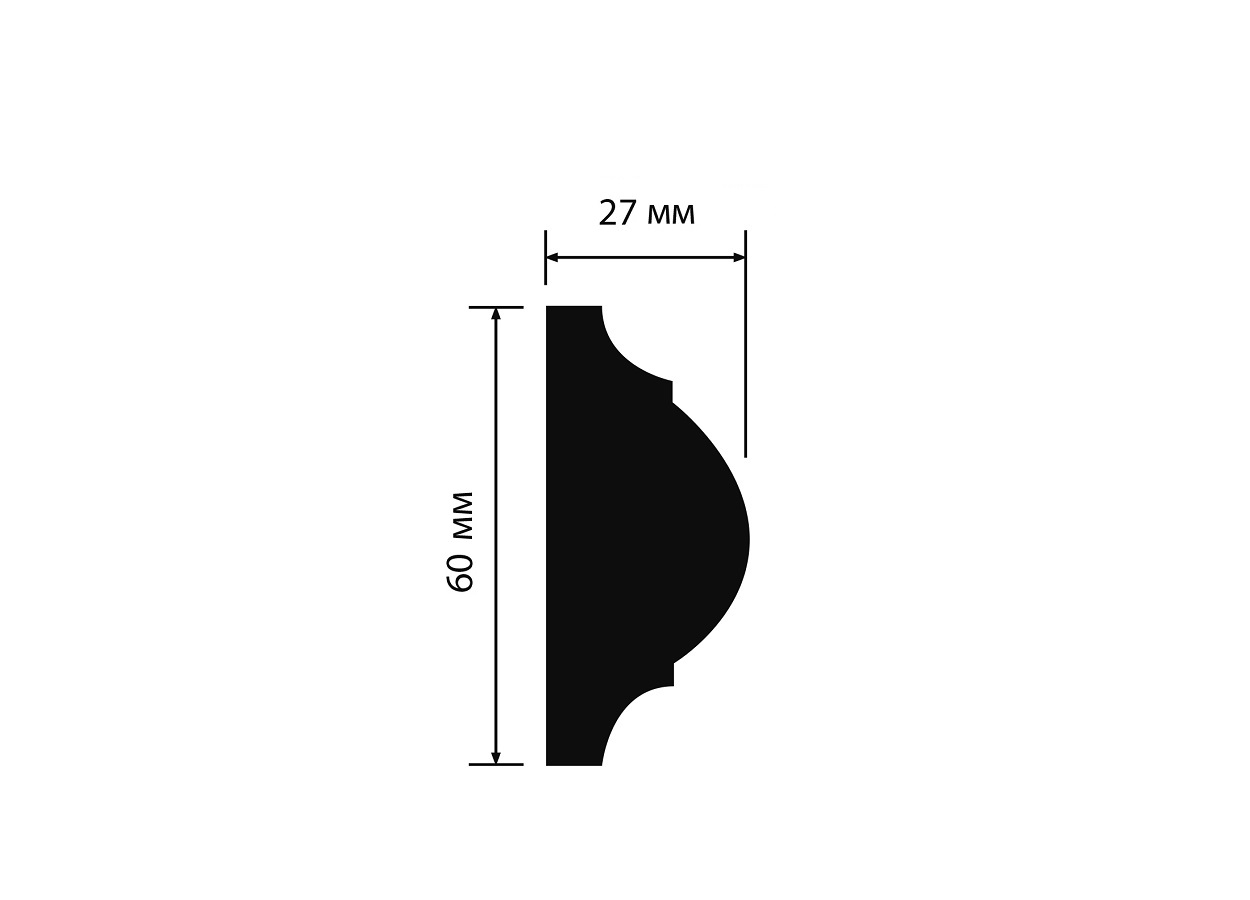 Молдинг из полистирола под покраску Hiwood D60 2000×60×27
