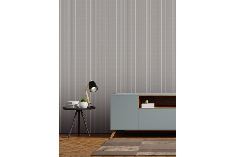 Стеновая панель из полистирола Hiwood LV125 GR5 2700×120×12 фото в интерьере