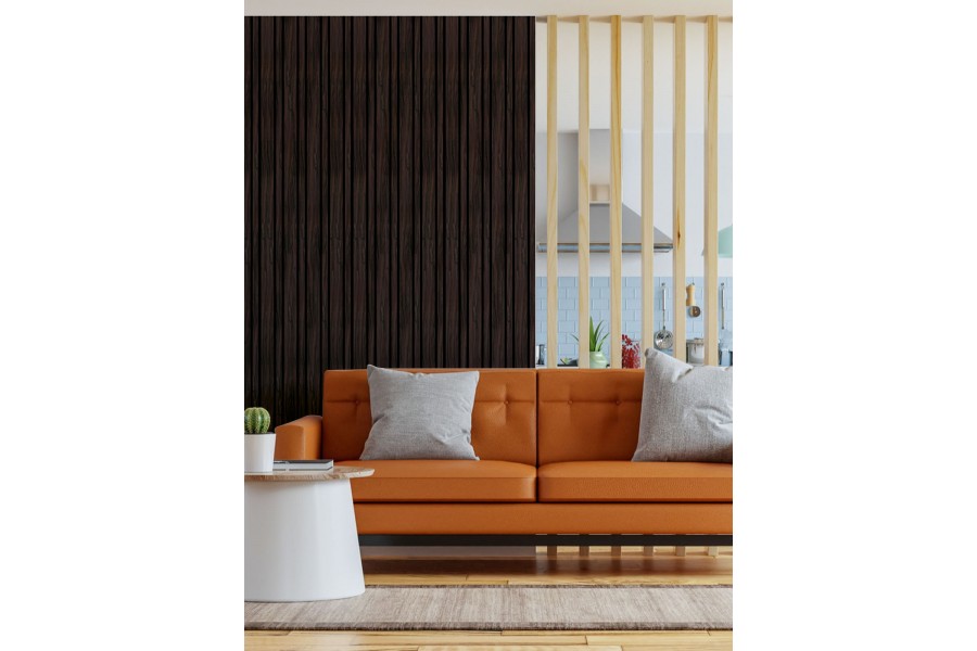 Стеновая панель из полистирола Hiwood LV133 BR395K 2700×120×12 фото в интерьере