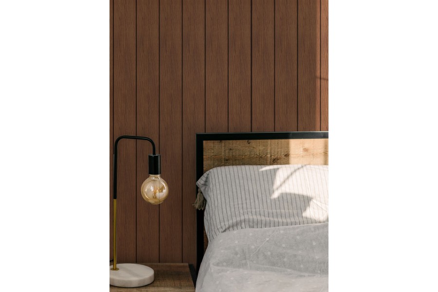 Стеновая панель из полистирола Hiwood LV127 BR396 2700×120×12 фото в интерьере