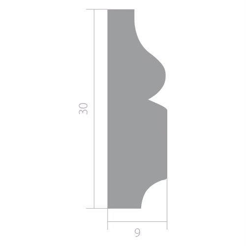Молдинг ЛДФ под покраску Ultrawood U 012 i 2000×30×9