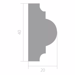 Молдинг ЛДФ под покраску Ultrawood U 021 i 2000×40×20